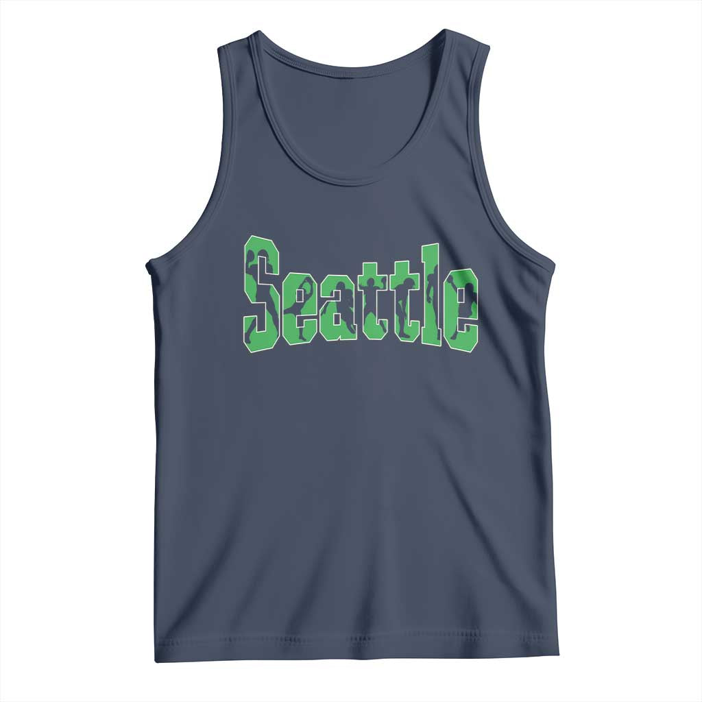 Seattle Sports Player Silhouette Tank Top Gift For Football Lovers