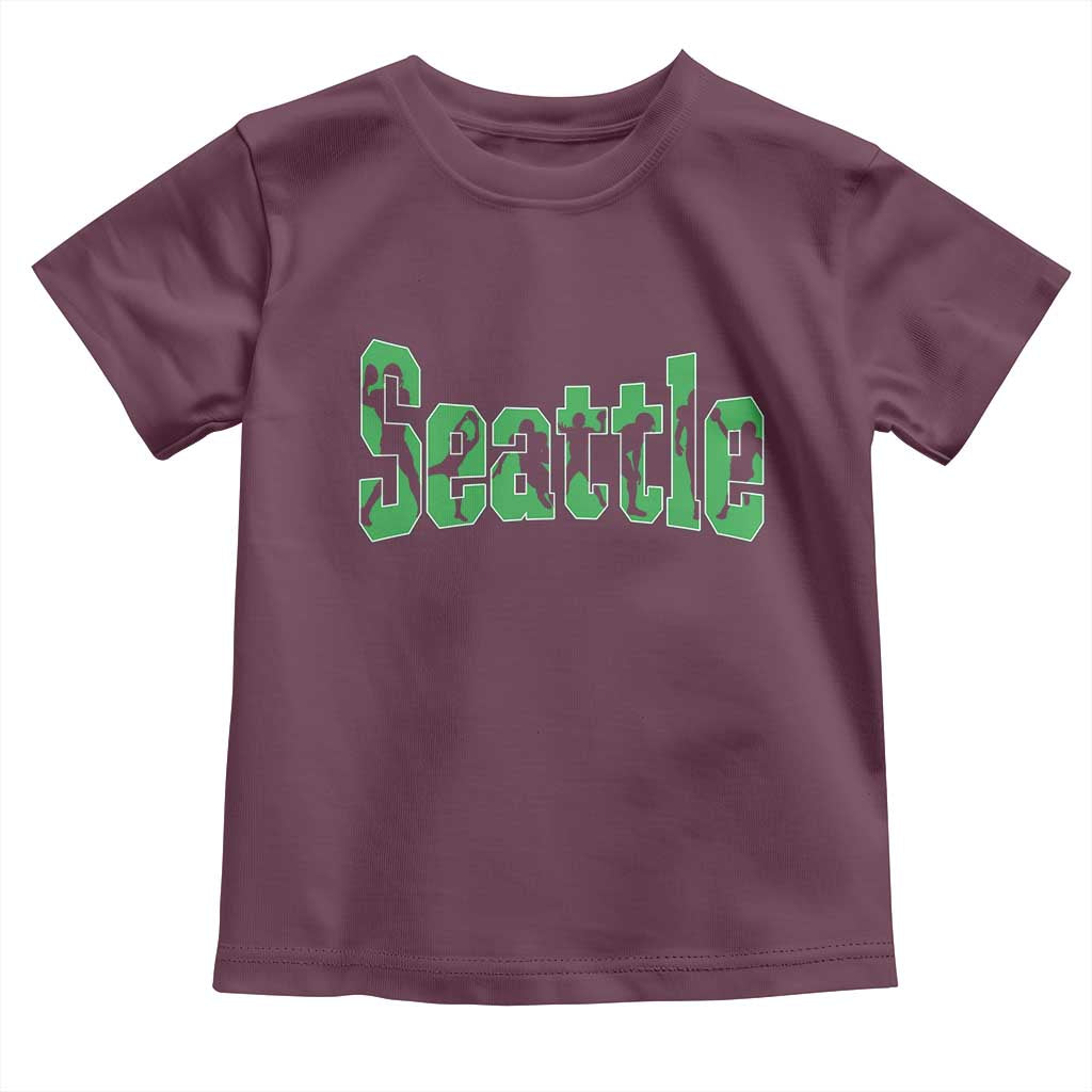 Seattle Sports Player Silhouette Toddler T Shirt Gift For Football Lovers