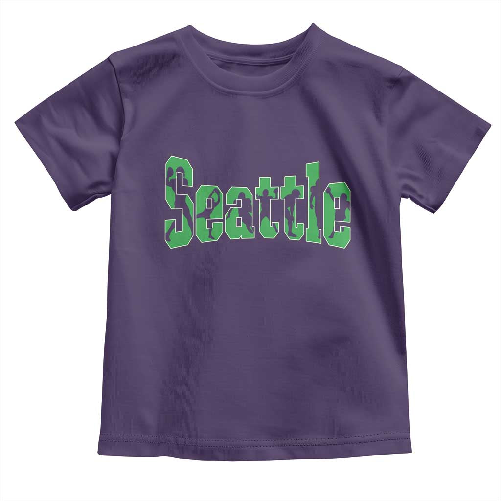 Seattle Sports Player Silhouette Toddler T Shirt Gift For Football Lovers