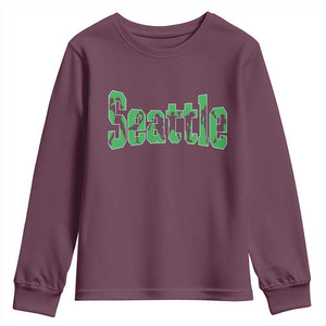Seattle Sports Player Silhouette Youth Sweatshirt Gift For Football Lovers