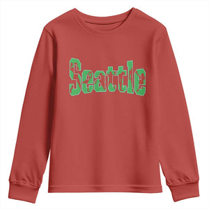 Seattle Sports Player Silhouette Youth Sweatshirt Gift For Football Lovers