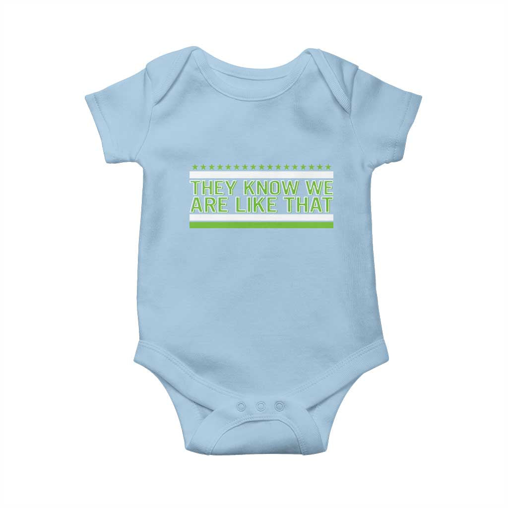 They Know We Are Like That Baby Onesie Game Day Sports Fan