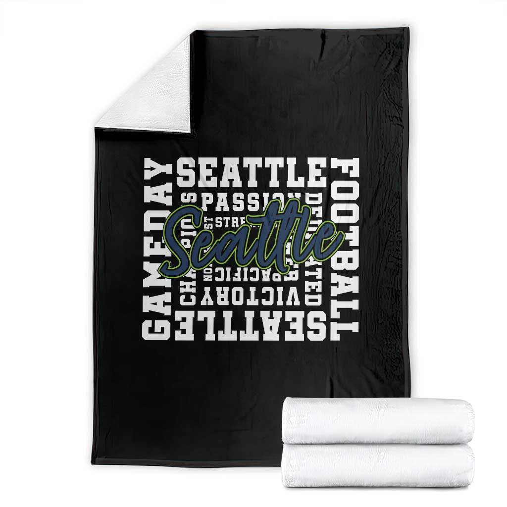 Seattle Emerald City Pride Throw Blanket Football Fan Game Day Gift TS12 Black Print Your Wear