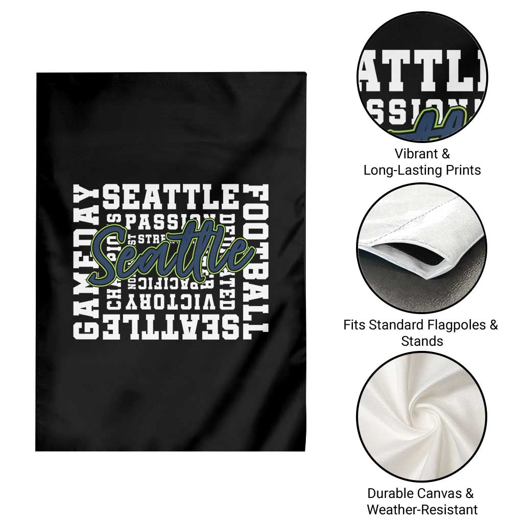 Seattle Emerald City Pride Garden Flag Football Fan Game Day Gift