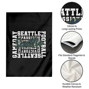 Seattle Emerald City Pride Garden Flag Football Fan Game Day Gift