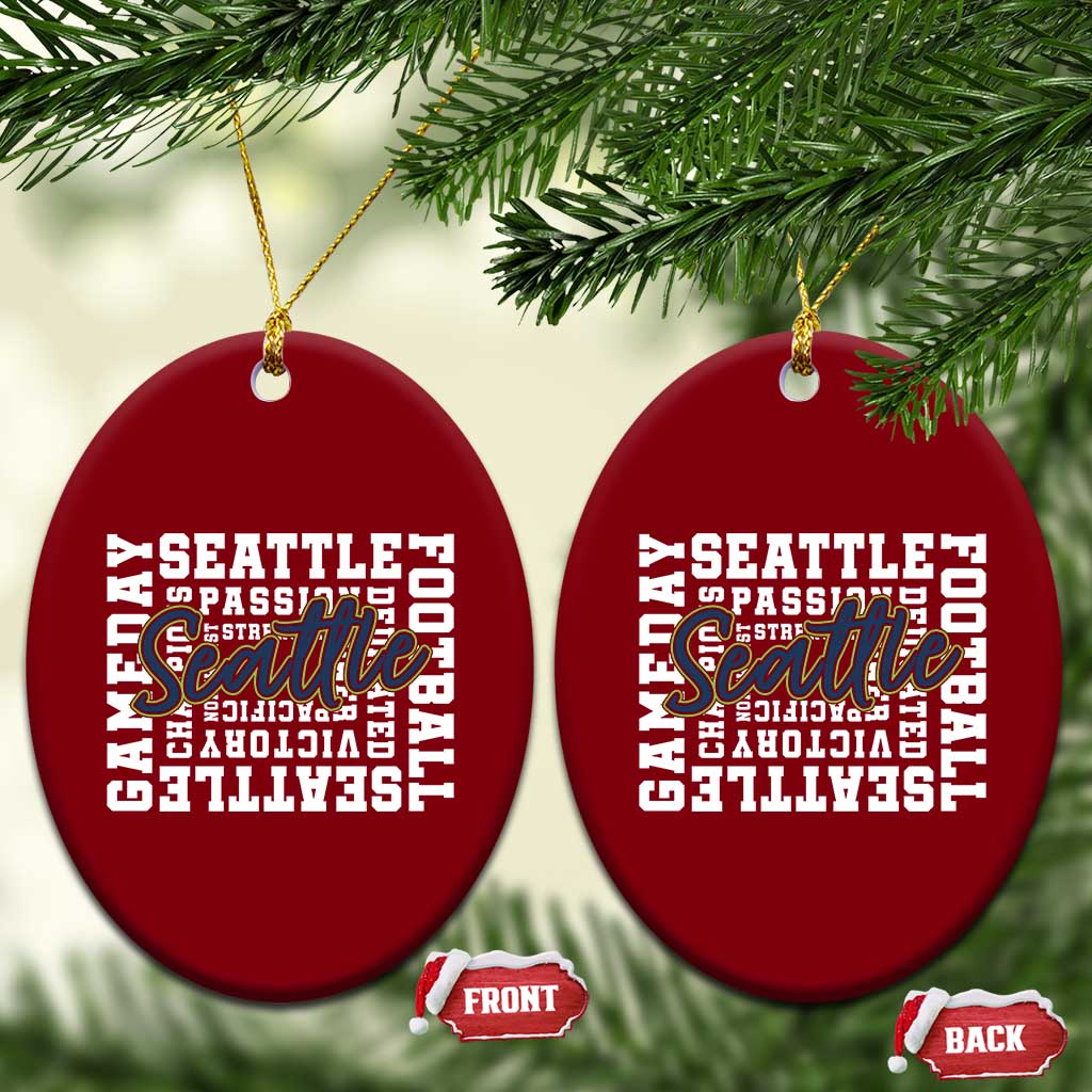 Seattle Emerald City Pride Ceramic Ornament Football Fan Game Day Gift