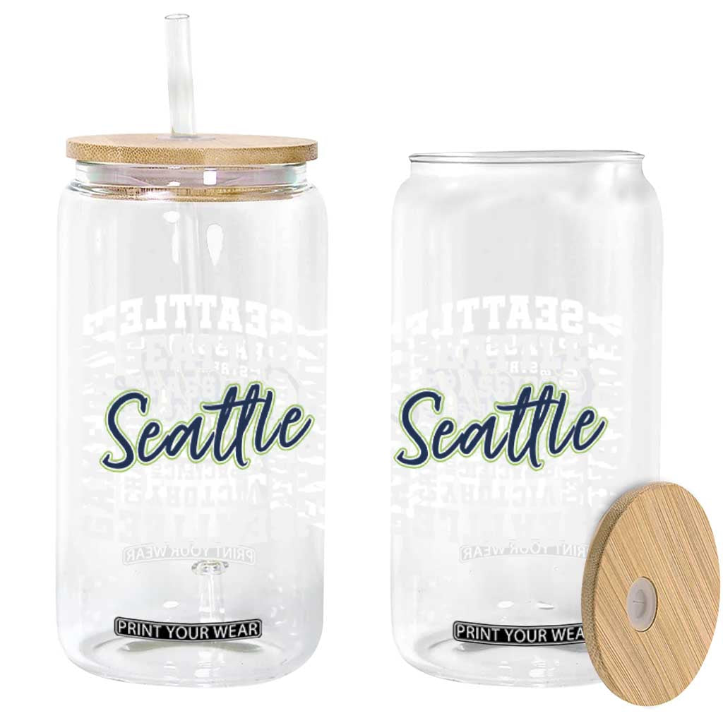 Seattle Emerald City Pride Glass Can Football Fan Game Day Gift
