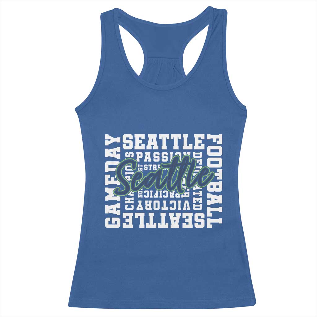 Seattle Emerald City Pride Racerback Tank Top Football Fan Game Day Gift TS12 Royal Blue Print Your Wear