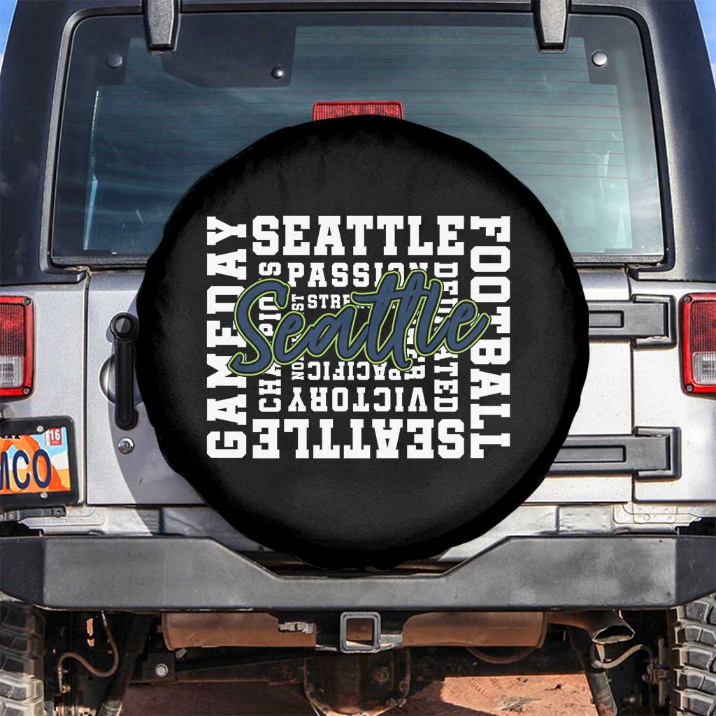 Seattle Emerald City Pride Spare Tire Cover Football Fan Game Day Gift TS12 No hole Black Print Your Wear