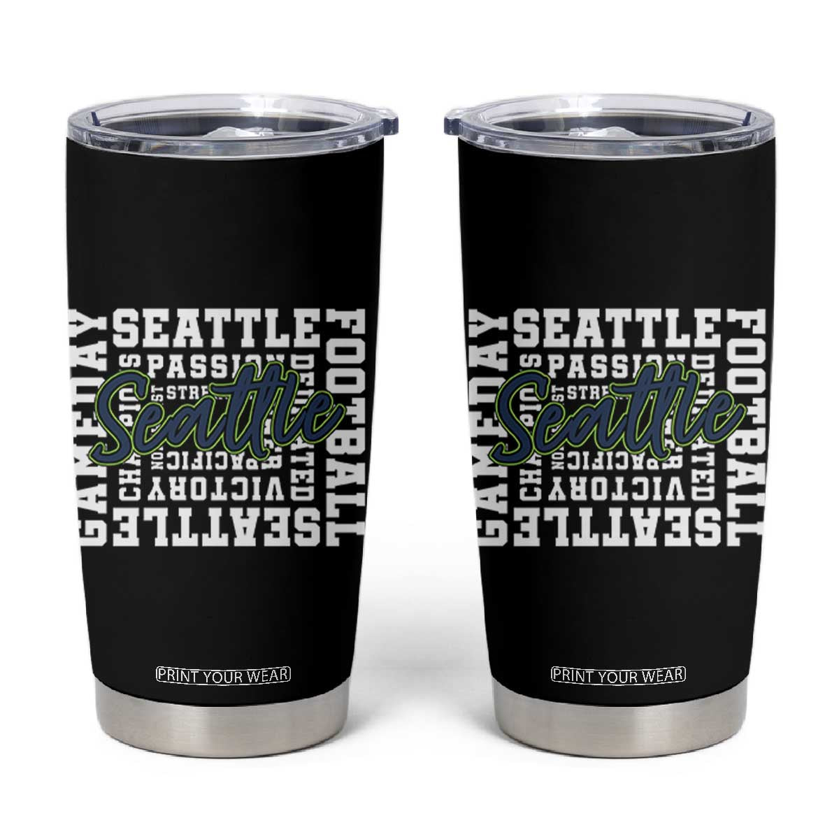 Seattle Emerald City Pride Tumbler Cup Football Fan Game Day Gift TS12 Black Print Your Wear