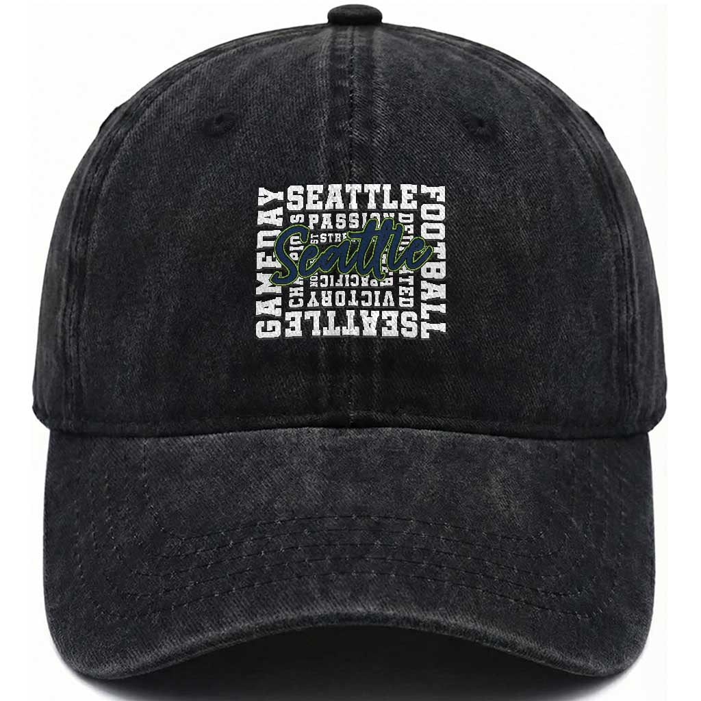 Seattle Emerald City Pride Washed Cotton Baseball Cap Football Fan Game Day Gift TS12 Print Your Wear