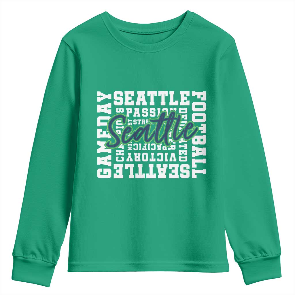 Seattle Emerald City Pride Youth Sweatshirt Football Fan Game Day Gift