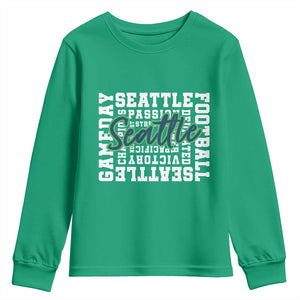 Seattle Emerald City Pride Youth Sweatshirt Football Fan Game Day Gift