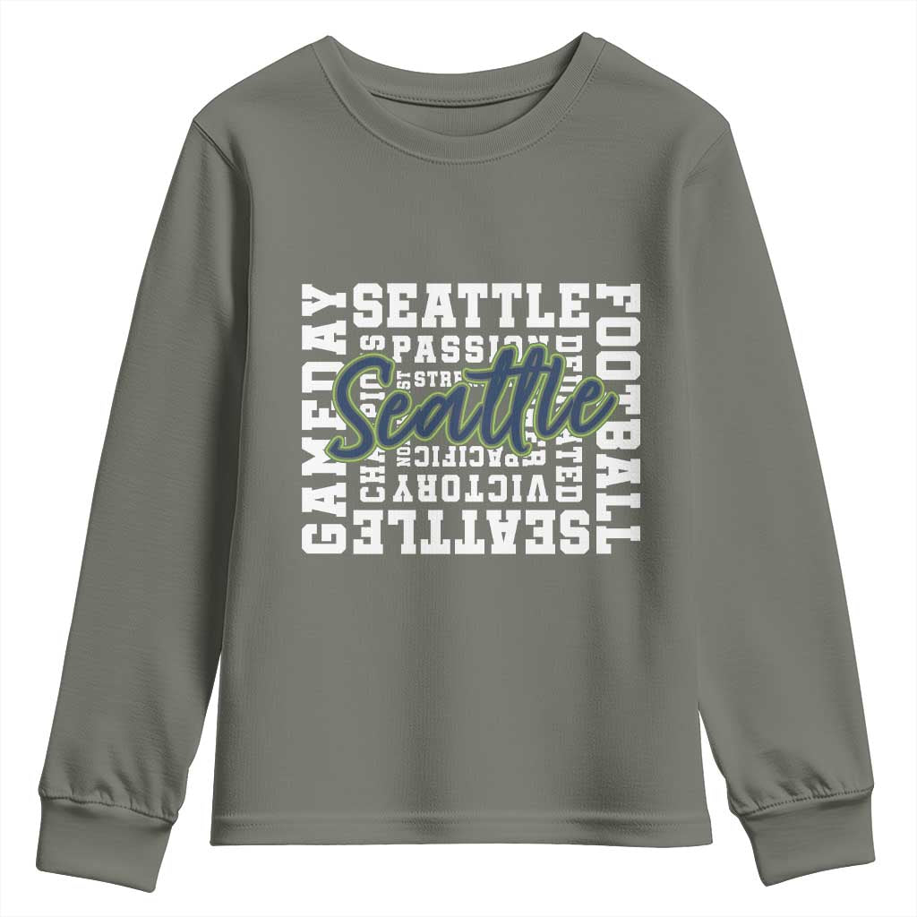 Seattle Emerald City Pride Youth Sweatshirt Football Fan Game Day Gift