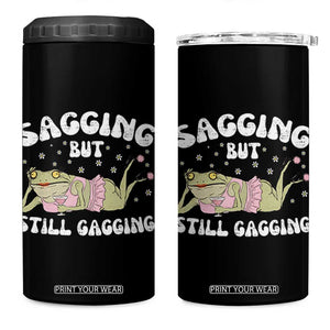 Funny Sagging But Still Gagging 4 in 1 Can Cooler Tumbler Sarcastic Frog Humor TS12 One Size: 16 oz Black Print Your Wear