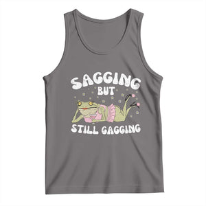 Funny Sagging But Still Gagging Tank Top Sarcastic Frog Humor TS12 Deep Heather Print Your Wear