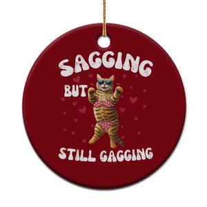 Funny Cat Sexy Ceramic Ornament Sagging But Still Gagging Gift TS12 1pc Red Print Your Wear