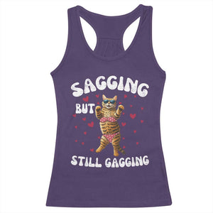 Funny Cat Sexy Racerback Tank Top Sagging But Still Gagging Gift TS12 Purple Print Your Wear