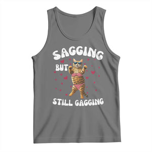 Funny Cat Sexy Tank Top Sagging But Still Gagging Gift TS12 Black Heather Print Your Wear