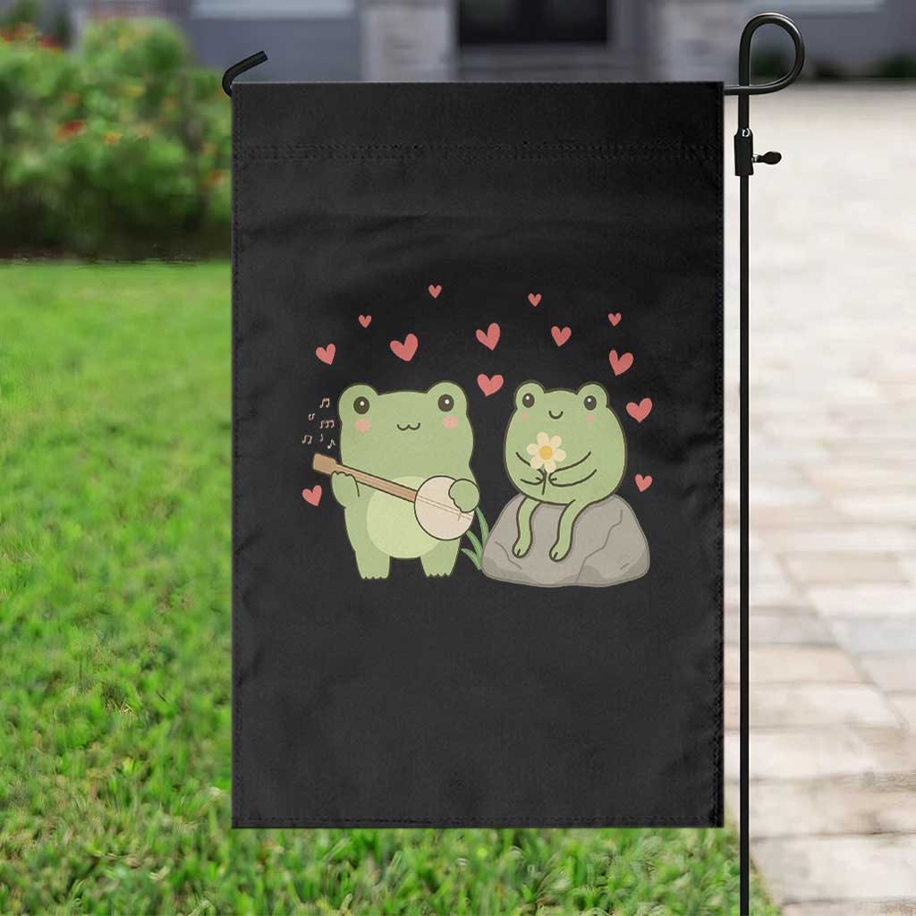 Cute Frog Lover Gift Garden Flag Romantic Frog Music TS12 Print Your Wear