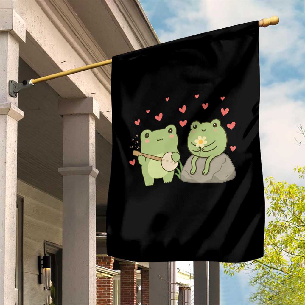 Cute Frog Lover Gift Garden Flag Romantic Frog Music TS12 Print Your Wear