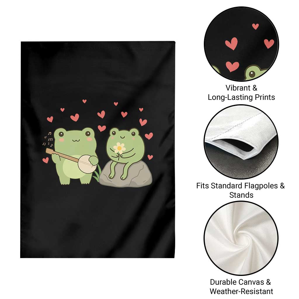Cute Frog Lover Gift Garden Flag Romantic Frog Music TS12 Print Your Wear