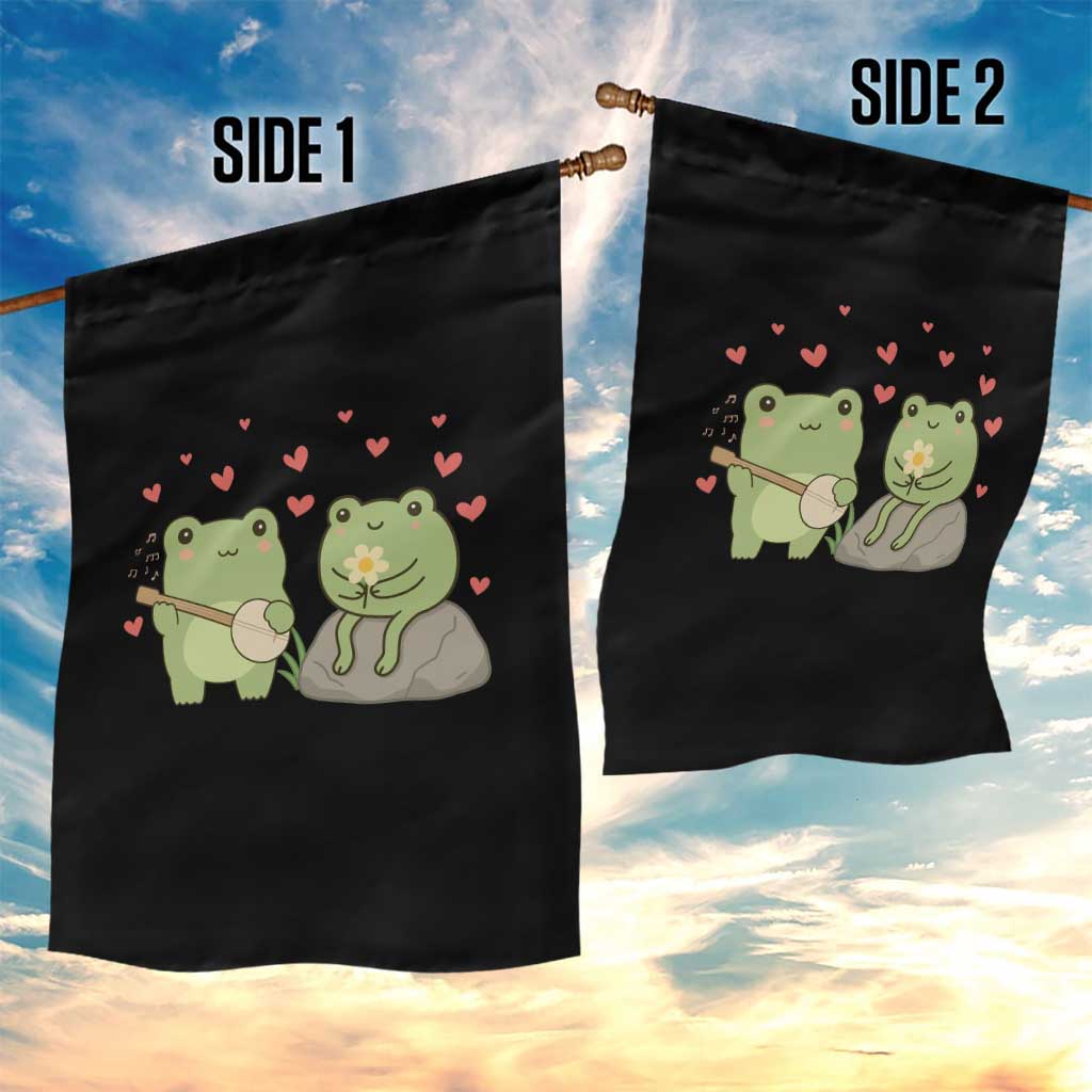 Cute Frog Lover Gift Garden Flag Romantic Frog Music TS12 Print Your Wear
