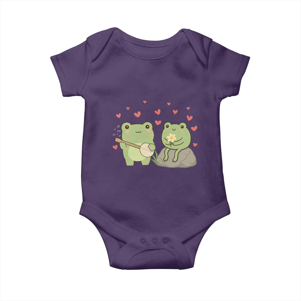 Cute Frog Lover Gift Baby Onesie Romantic Frog Music TS12 Purple Print Your Wear
