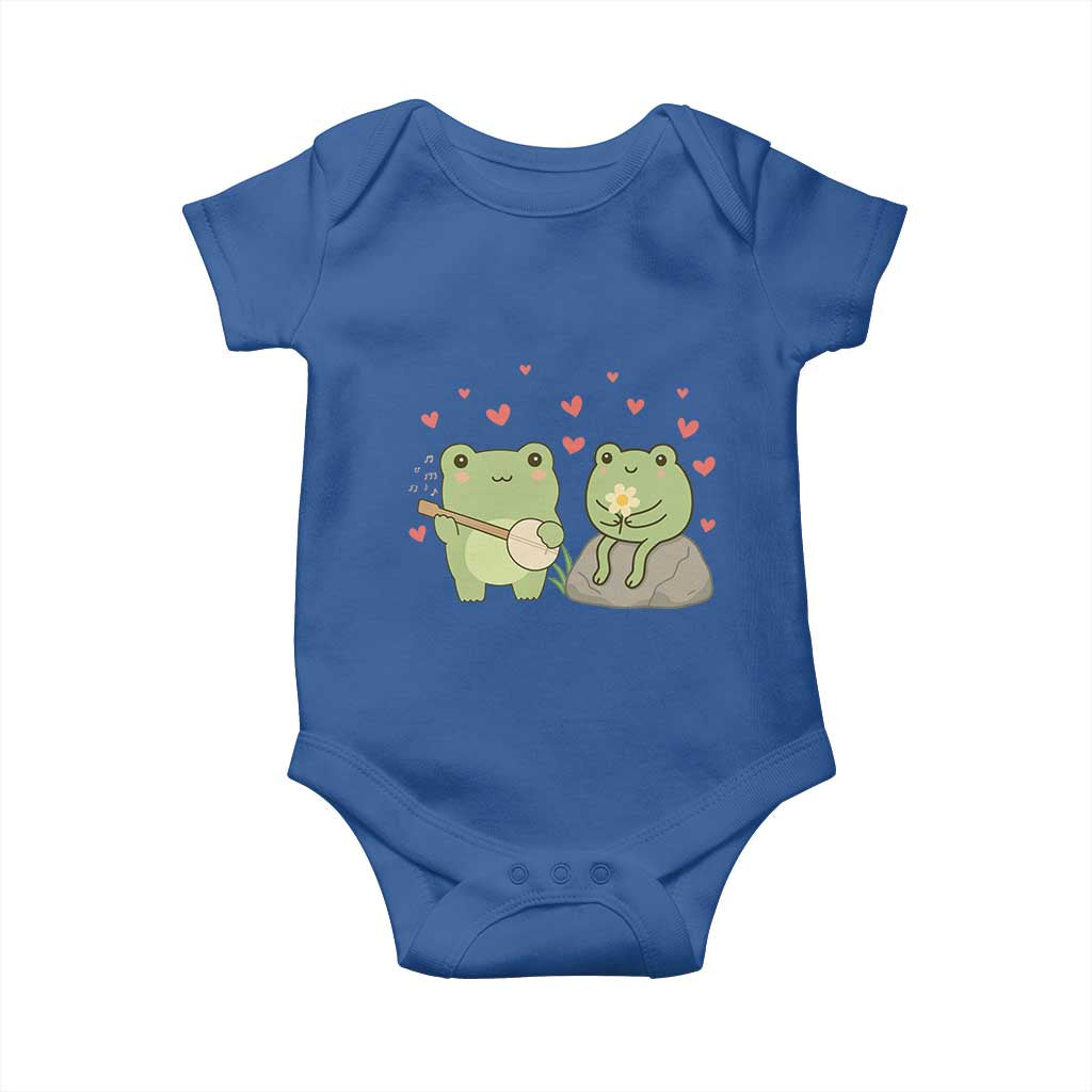 Cute Frog Lover Gift Baby Onesie Romantic Frog Music TS12 Royal Blue Print Your Wear