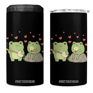 Cute Frog Lover Gift 4 in 1 Can Cooler Tumbler Romantic Frog Music TS12 One Size: 16 oz Black Print Your Wear