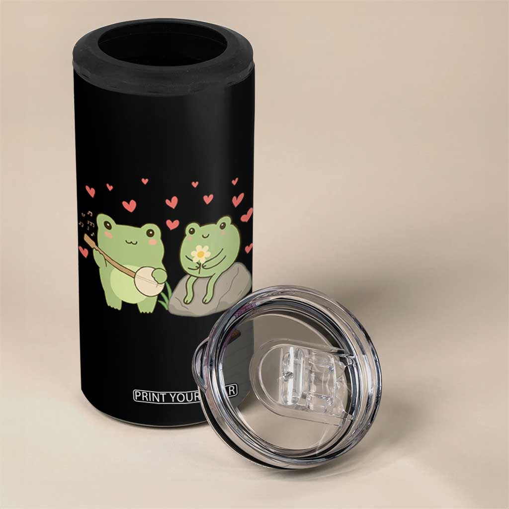 Cute Frog Lover Gift 4 in 1 Can Cooler Tumbler Romantic Frog Music TS12 Print Your Wear