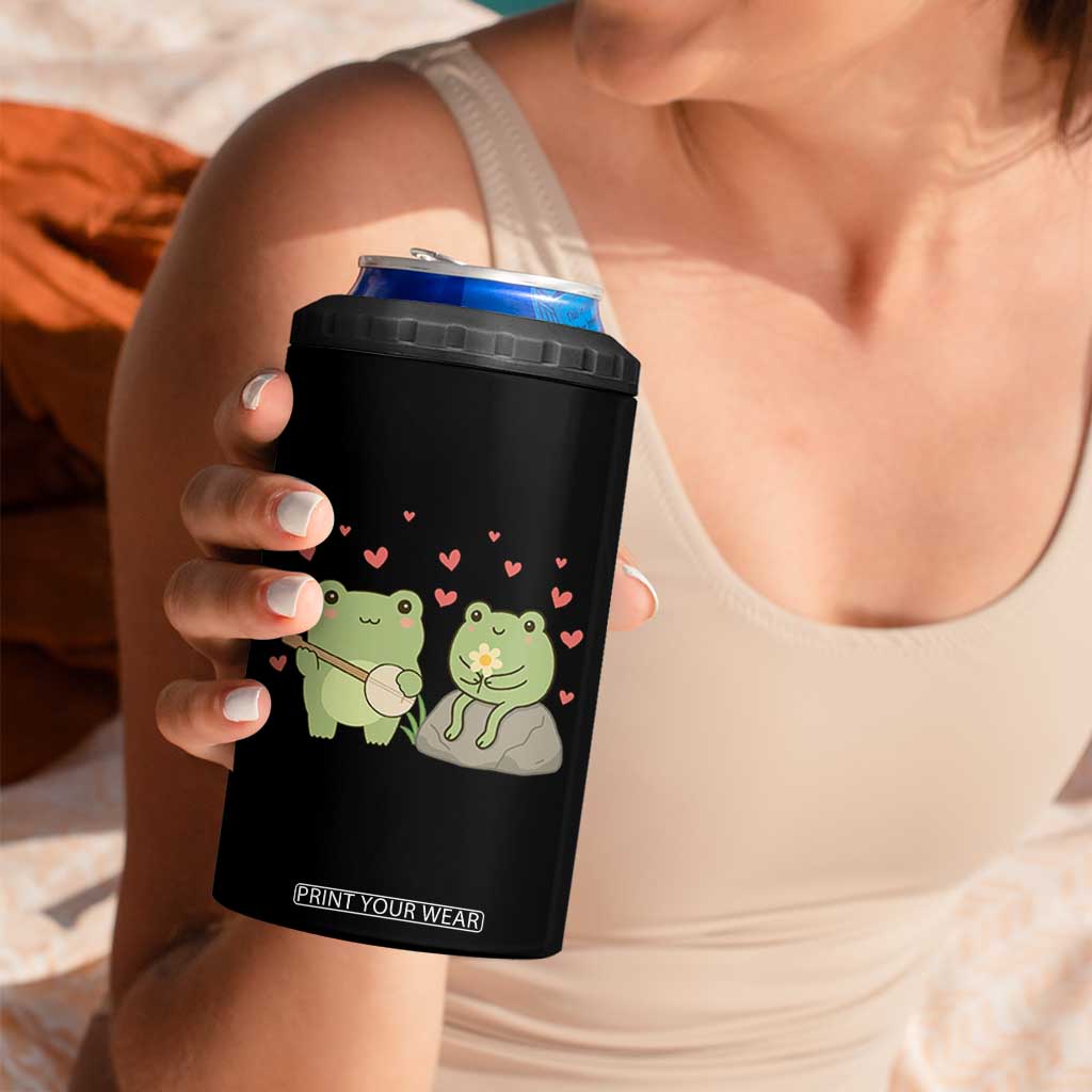 Cute Frog Lover Gift 4 in 1 Can Cooler Tumbler Romantic Frog Music TS12 Print Your Wear