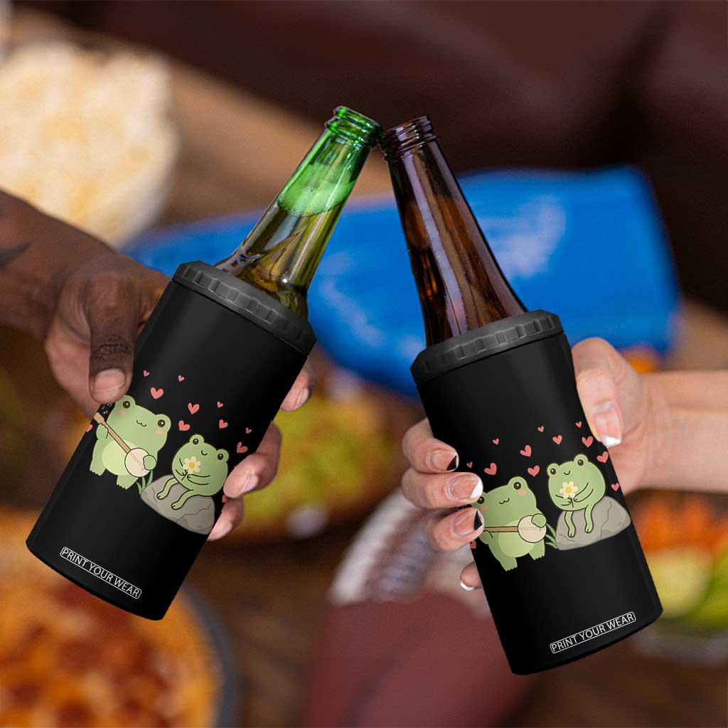 Cute Frog Lover Gift 4 in 1 Can Cooler Tumbler Romantic Frog Music TS12 Print Your Wear