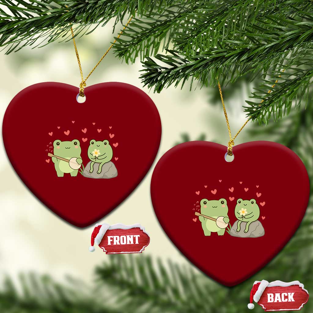 Cute Frog Lover Gift Ceramic Ornament Romantic Frog Music TS12 Print Your Wear