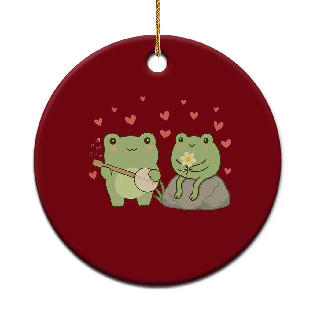 Cute Frog Lover Gift Ceramic Ornament Romantic Frog Music TS12 1pc Red Print Your Wear