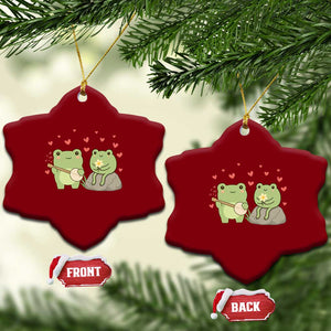 Cute Frog Lover Gift Ceramic Ornament Romantic Frog Music TS12 Print Your Wear