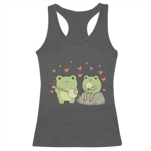 Cute Frog Lover Gift Racerback Tank Top Romantic Frog Music TS12 Dark Heather Print Your Wear