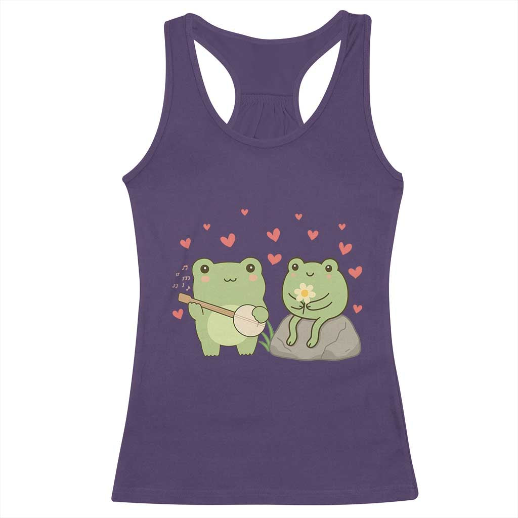 Cute Frog Lover Gift Racerback Tank Top Romantic Frog Music TS12 Purple Print Your Wear