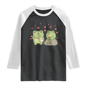 Cute Frog Lover Gift Raglan Shirt Romantic Frog Music TS12 Black White Print Your Wear