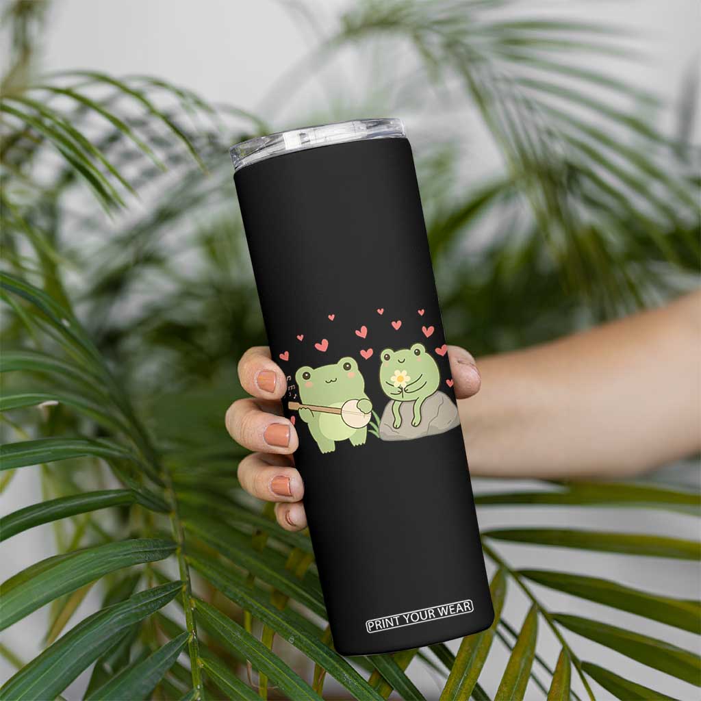 Cute Frog Lover Gift Skinny Tumbler Romantic Frog Music TS12 Print Your Wear