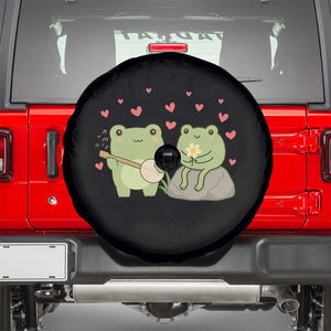 Cute Frog Lover Gift Spare Tire Cover Romantic Frog Music TS12 Black Print Your Wear