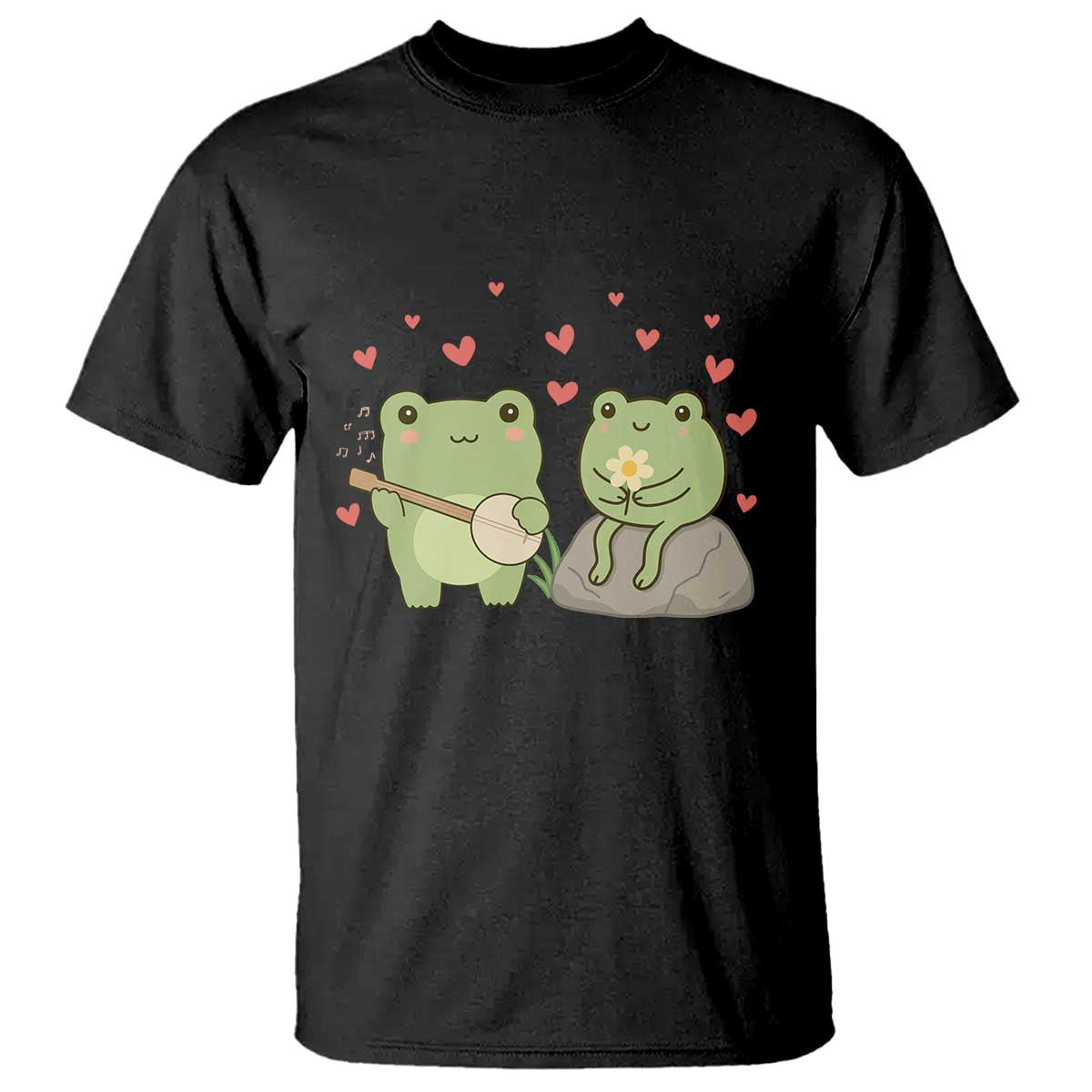 Cute Frog Lover Gift T Shirt Romantic Frog Music TS12 Black Print Your Wear