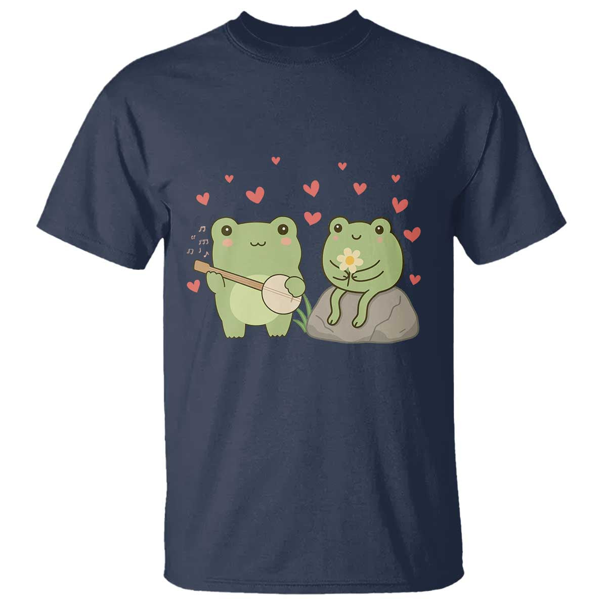 Cute Frog Lover Gift T Shirt Romantic Frog Music TS12 Navy Print Your Wear