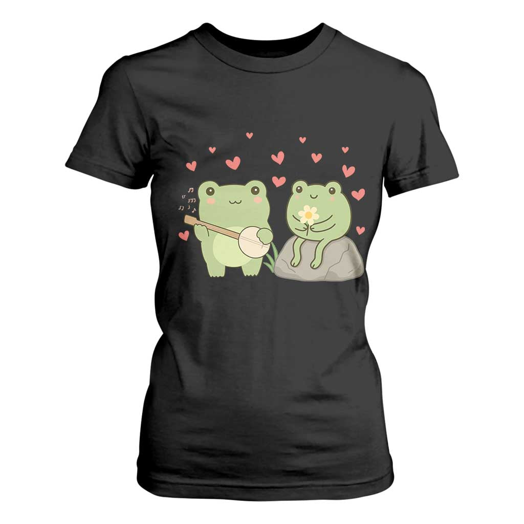 Cute Frog Lover Gift T Shirt For Women Romantic Frog Music TS12 Black Print Your Wear