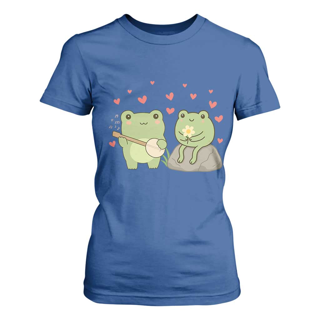 Cute Frog Lover Gift T Shirt For Women Romantic Frog Music TS12 Royal Blue Print Your Wear