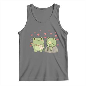 Cute Frog Lover Gift Tank Top Romantic Frog Music TS12 Black Heather Print Your Wear