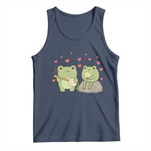 Cute Frog Lover Gift Tank Top Romantic Frog Music TS12 Navy Print Your Wear