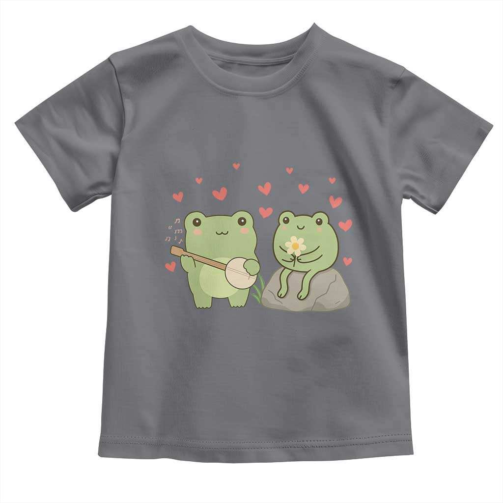 Cute Frog Lover Gift Toddler T Shirt Romantic Frog Music TS12 Charcoal Print Your Wear
