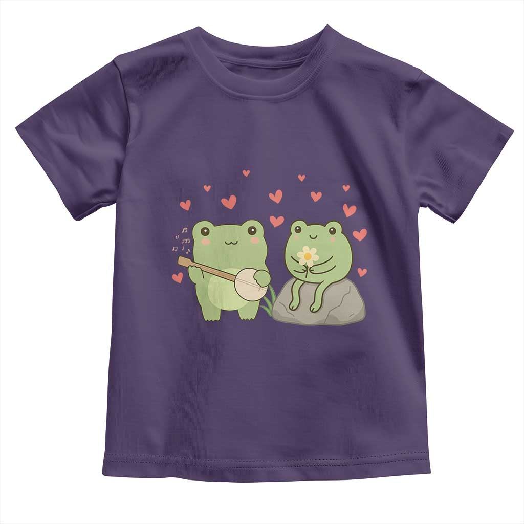 Cute Frog Lover Gift Toddler T Shirt Romantic Frog Music TS12 Purple Print Your Wear