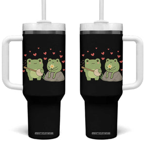 Cute Frog Lover Gift Tumbler With Handle Romantic Frog Music TS12 One Size: 40 oz Black Print Your Wear